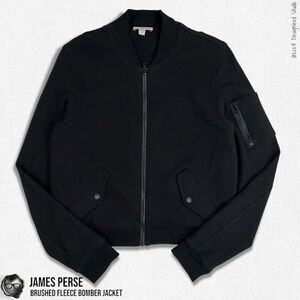 JAMES PERSE BRUSHED FLEECE BOMBER JACKET IN BLACK WOMEN’S SIZE 4 / XL COTTON